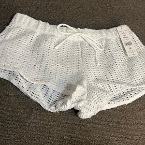 Celebrity Pink White Knit Swim Coverup Shorts